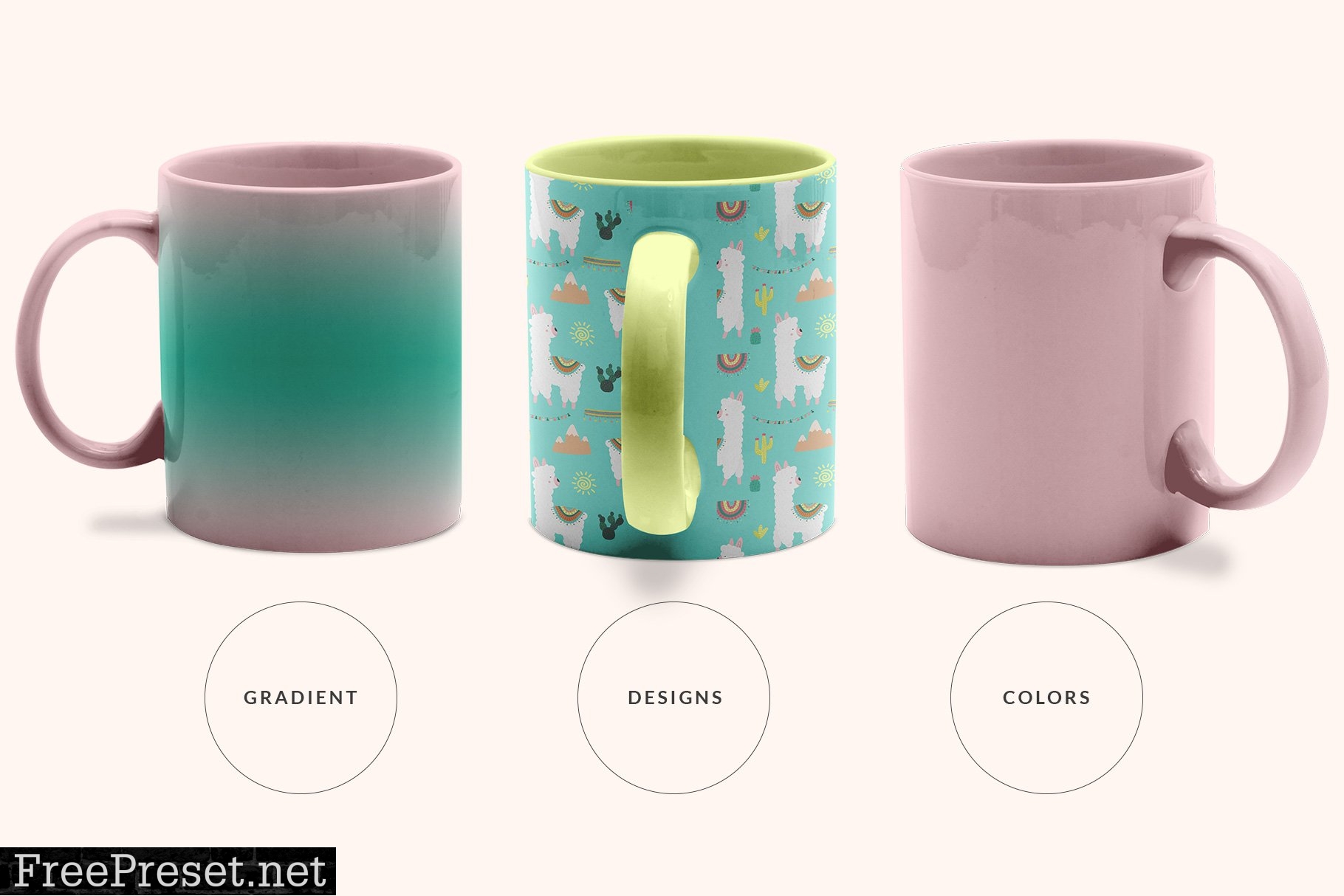 Ceramic Coffee Mugs Mockup Set 4518444