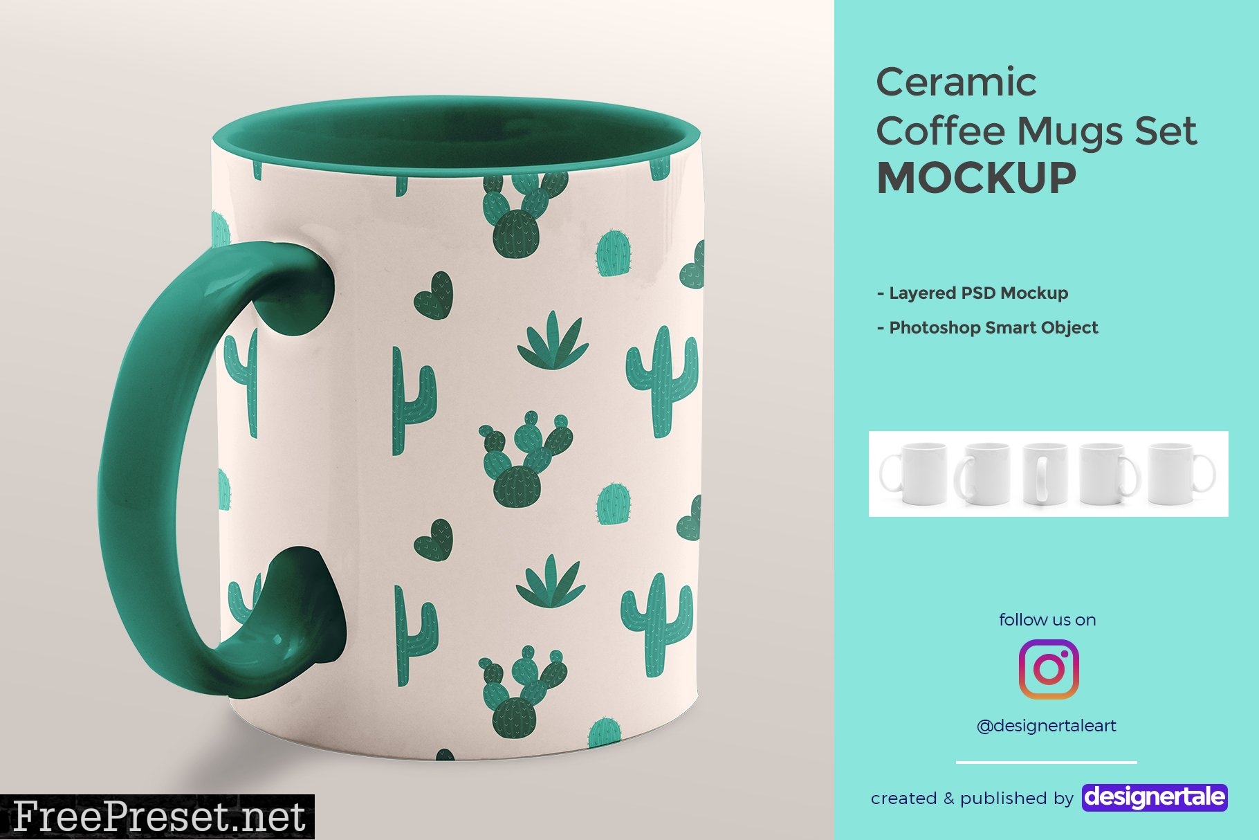 Ceramic Coffee Mugs Mockup Set 4518444