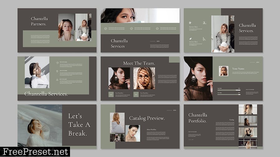 Chantella Beautiful PowerPoint Template S648JXW