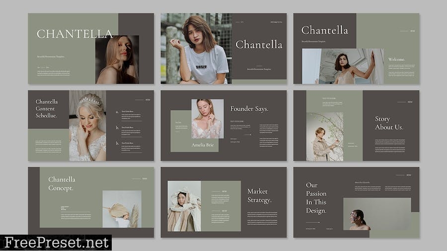 Chantella Beautiful PowerPoint Template S648JXW