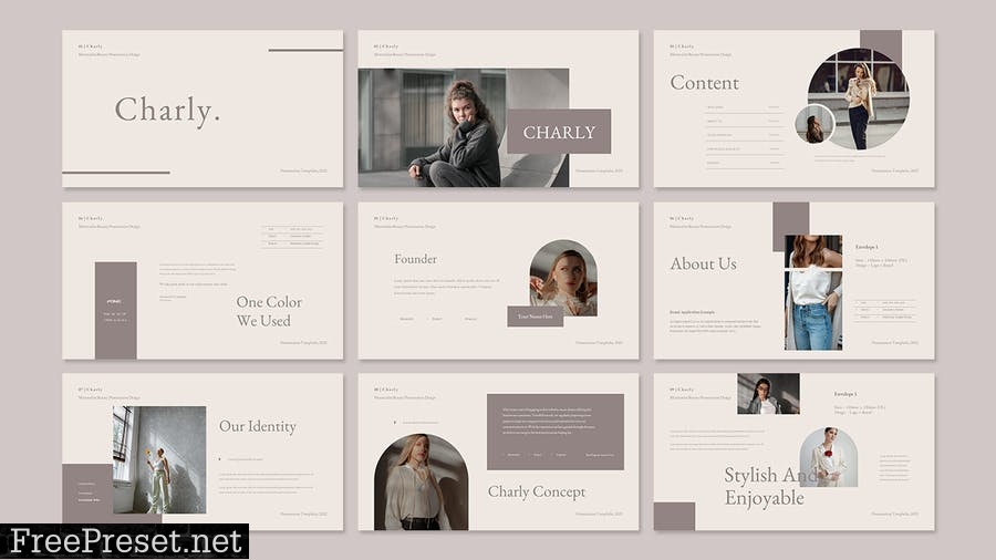 Charly Minimalist Presentation PowerPoint Template HN5TK9R