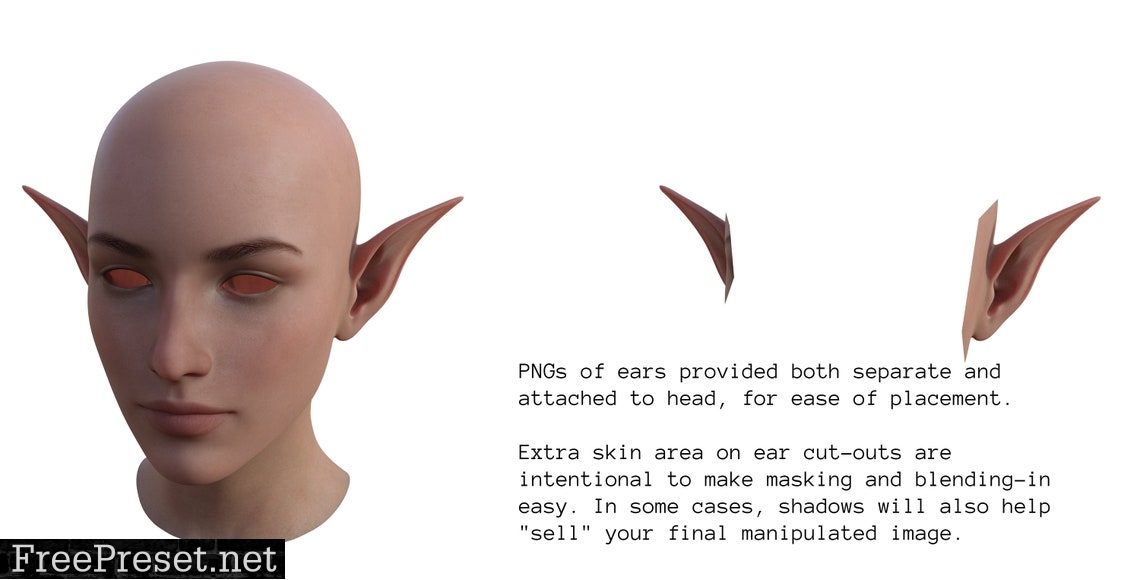 Classic Elf Ear Trio Overlays