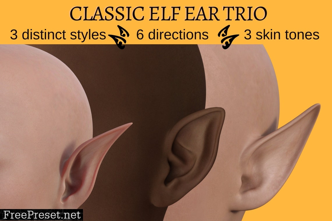 Classic Elf Ear Trio Overlays