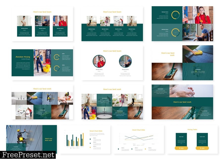 Cleaning Services Google Slides Template A4HK46