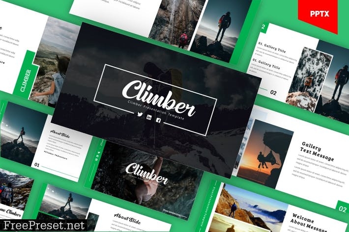 Climber - Adventure Powerpoint Template AZZM3LV