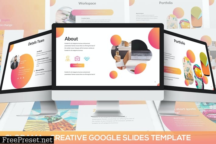 Clorama - Creative Google Slides Template 9D489C