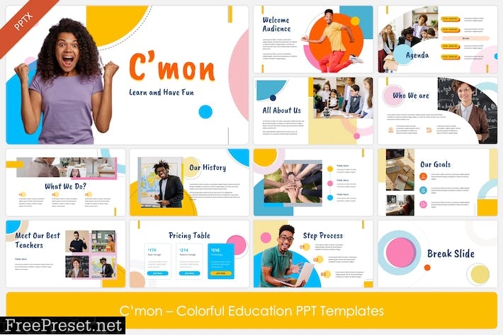 C'mon - Colorful Education PPT Templates TM2RMCC