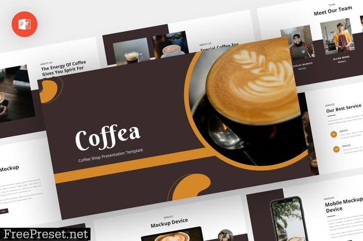 Coffea - Coffee Shop Powerpoint Template U4PSQ49