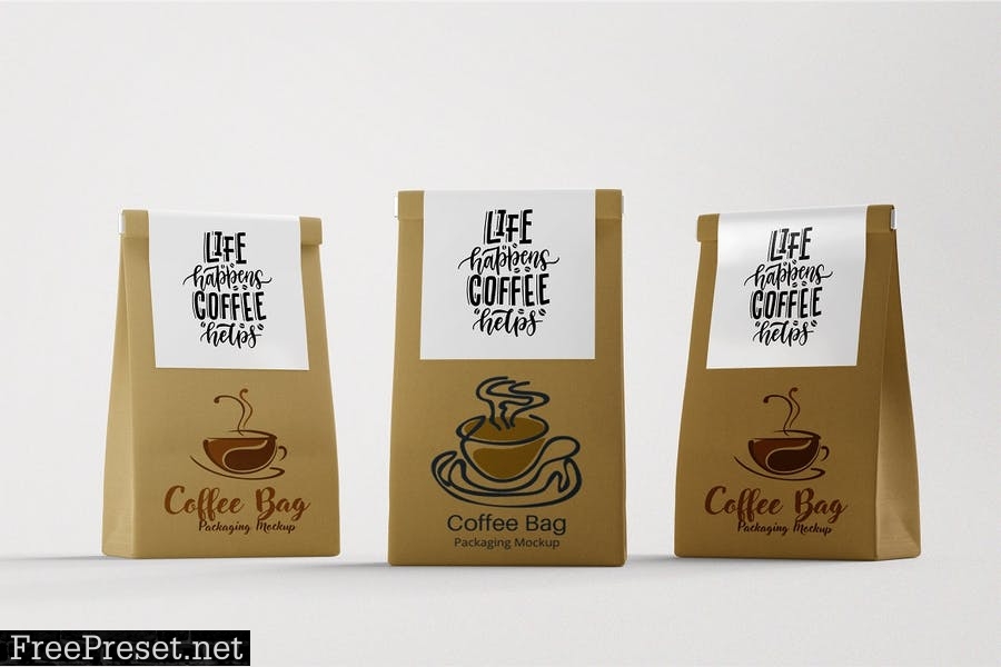 Coffee Bag Packaging Mockups V97PSFL