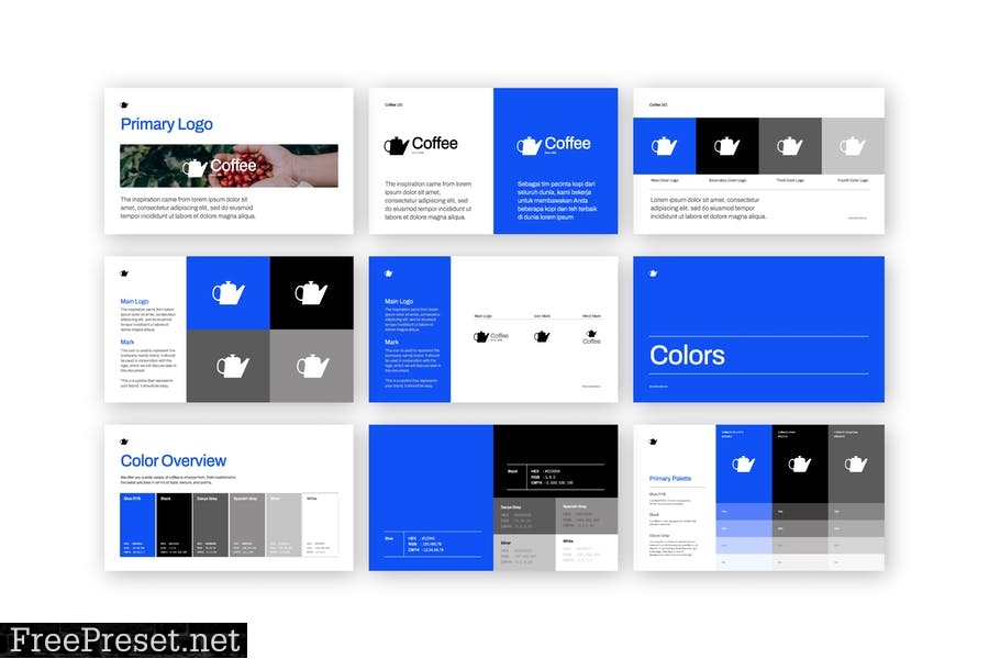 Coffee-Blue Black Minimalist Restaurant Powerpoint V4KT8TC