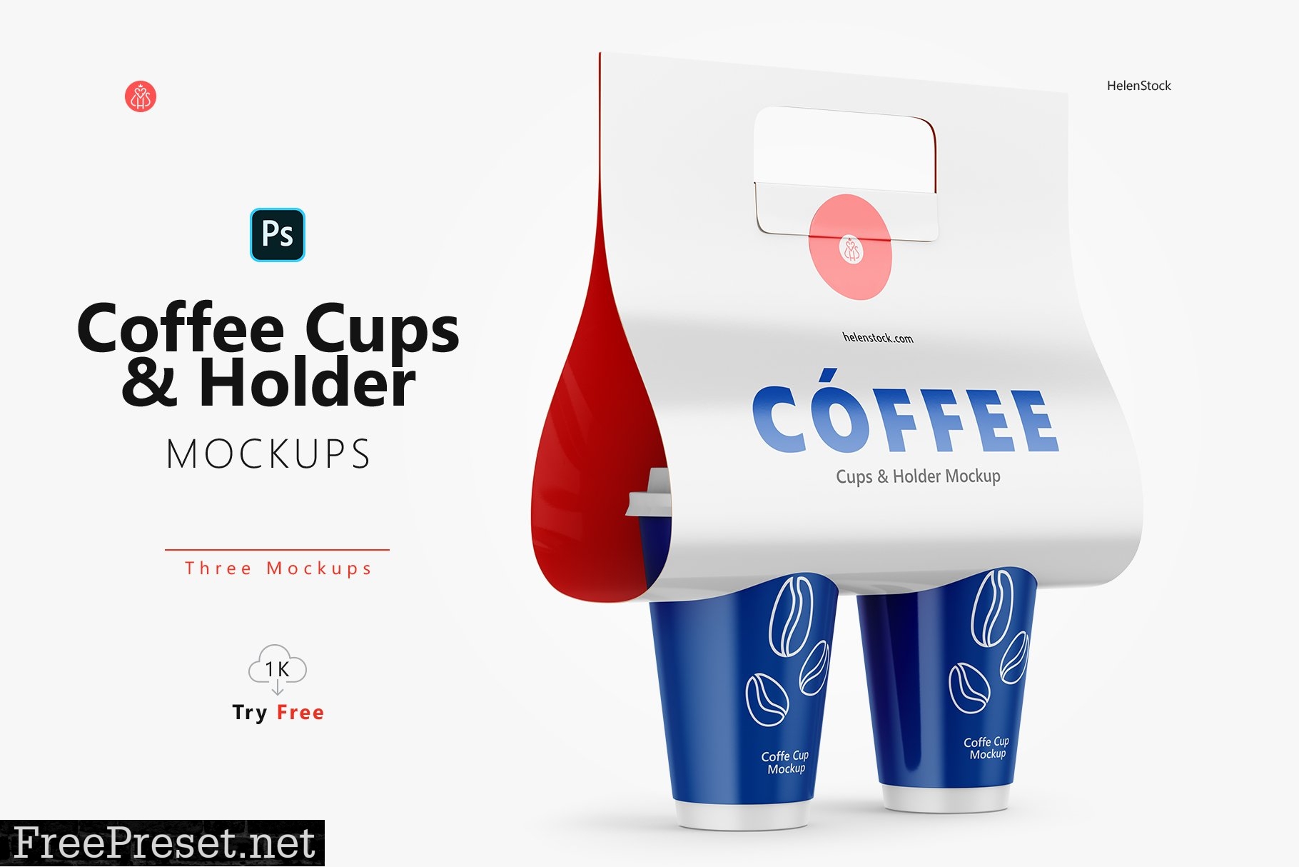 Coffee Cups and Holder Mockup 5686557