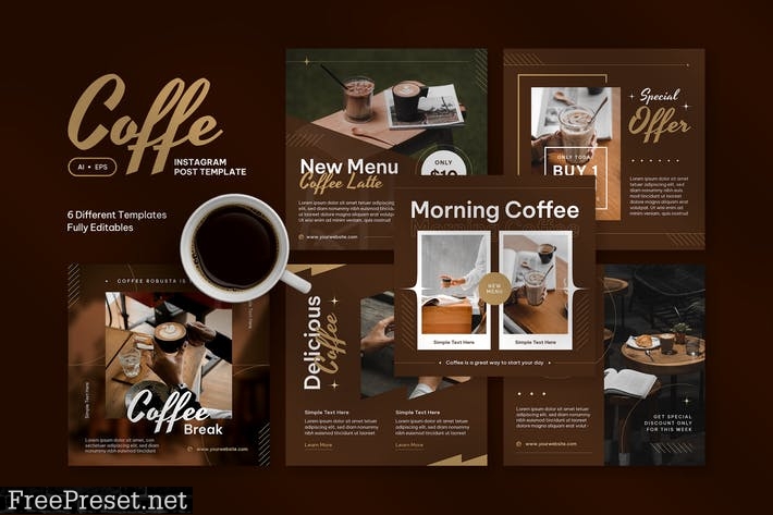 Coffee Instagram Post Promotion Template 4U87PBG