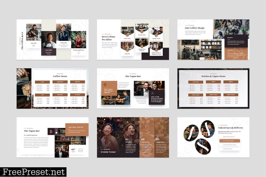 Coffee Shop & Cafe PowerPoint Template X5D5UQW