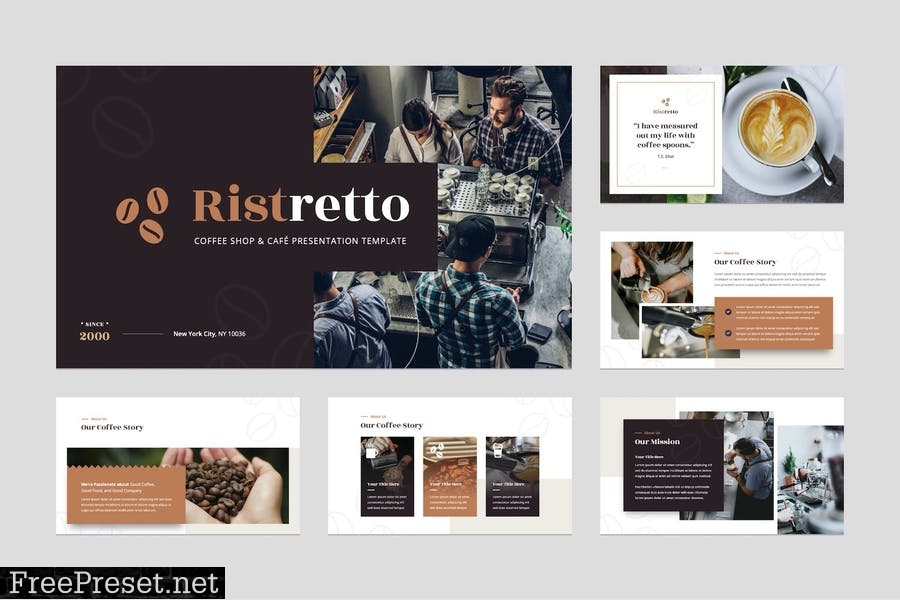 Coffee Shop & Cafe PowerPoint Template X5D5UQW