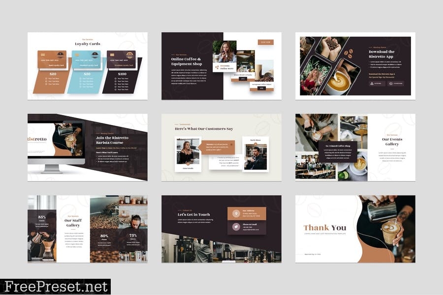 Coffee Shop & Cafe PowerPoint Template X5D5UQW