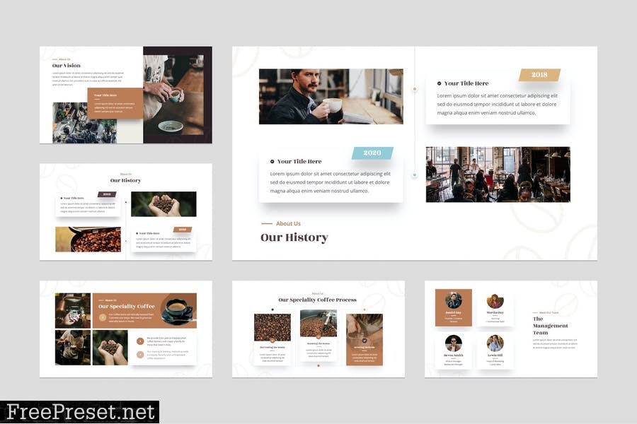 Coffee Shop & Cafe PowerPoint Template X5D5UQW