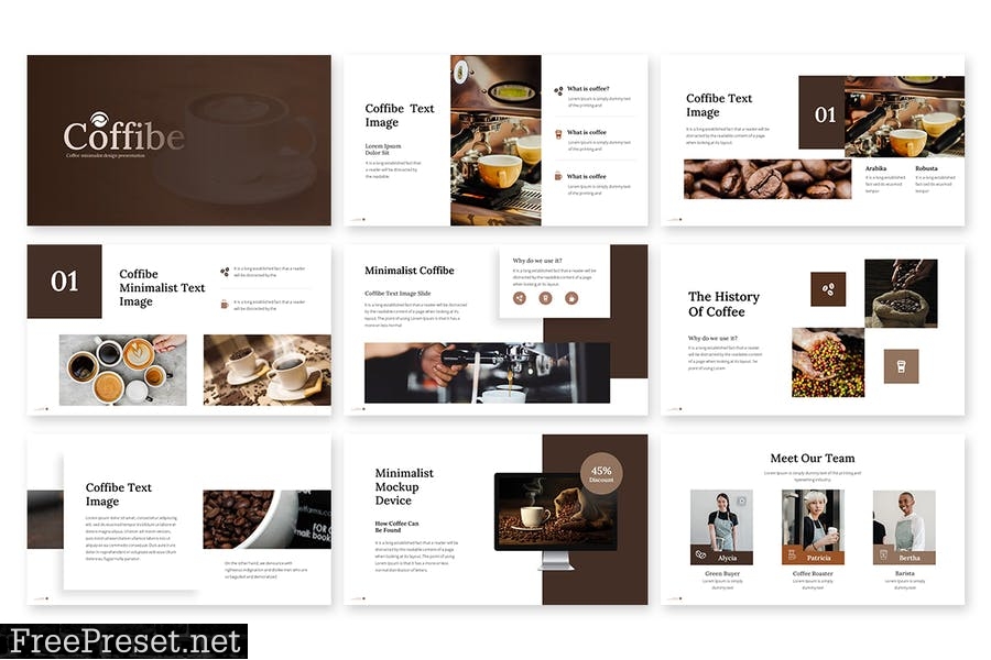 Coffibe - Minimalist Powerpoint Template 6GDPTTN