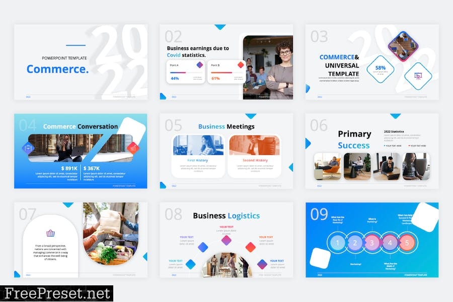 Commerce PowerPoint Presentation Template 26TZ9L6