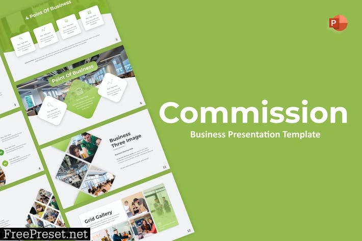 Commission Business PowerPoint Template DBV2X72