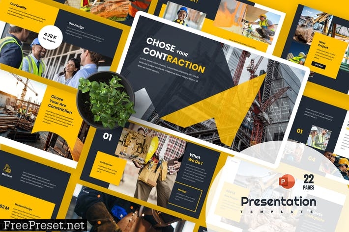 Constraction PowerPoint Presentation Template QGA8SDL