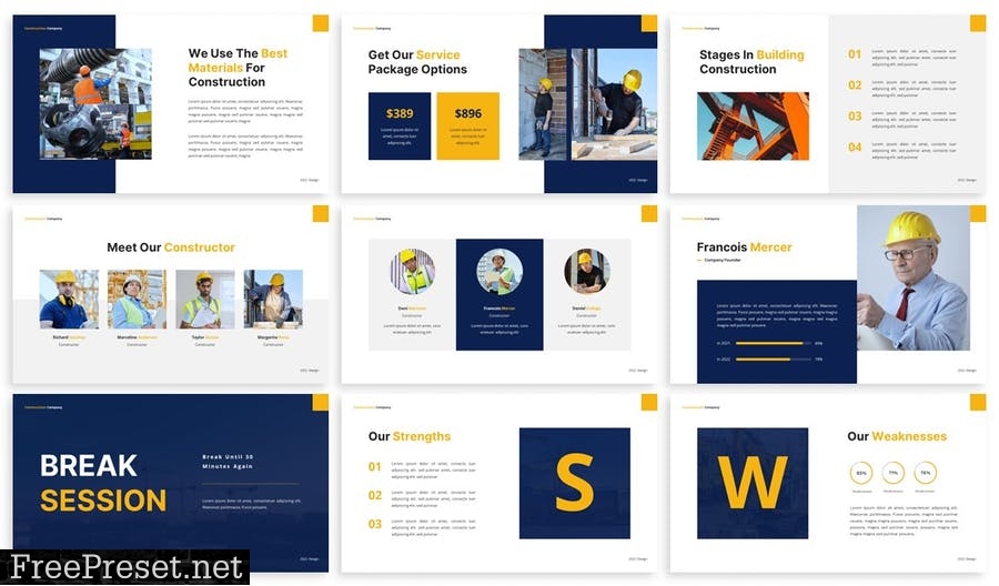 Construction - Powerpoint Presentation Template VXS73CF