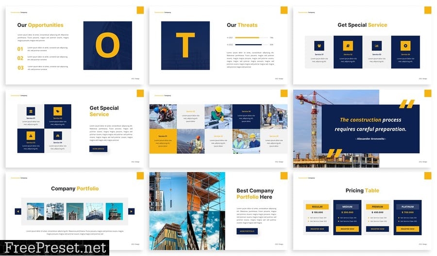 Construction - Powerpoint Presentation Template VXS73CF