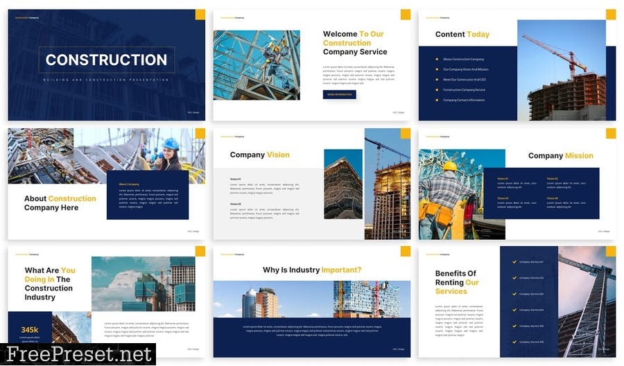 Construction - Powerpoint Presentation Template VXS73CF