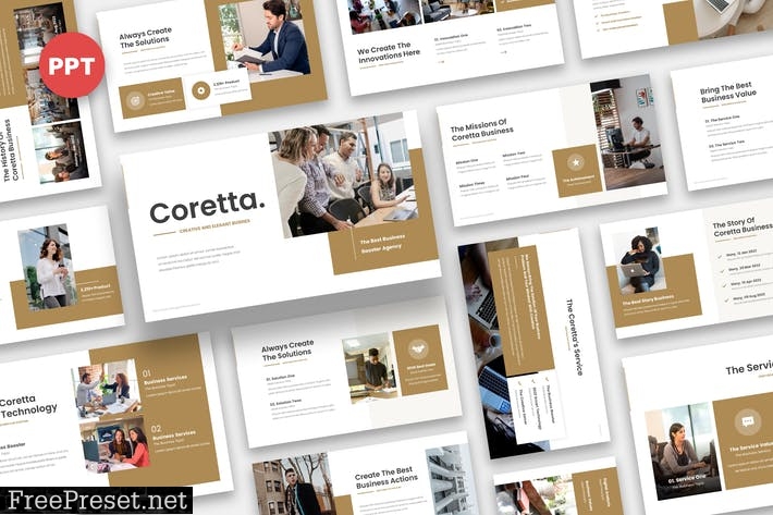 Coretta - Creative Elegant Powerpoint 3J22745