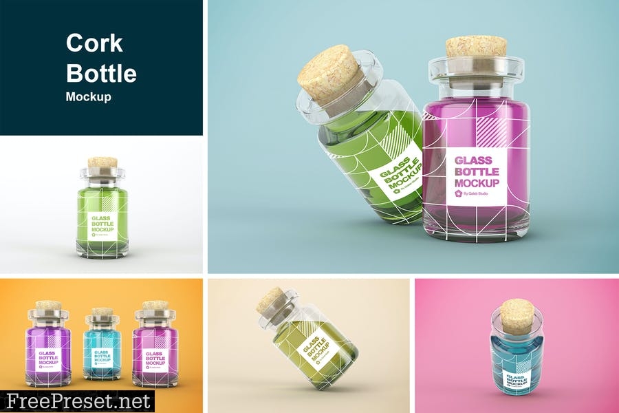 Cork Bottle Mockup Template PZLXC5R