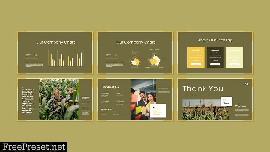 Cornpany Business Presentation PowerPoint Template Q9ETY9D