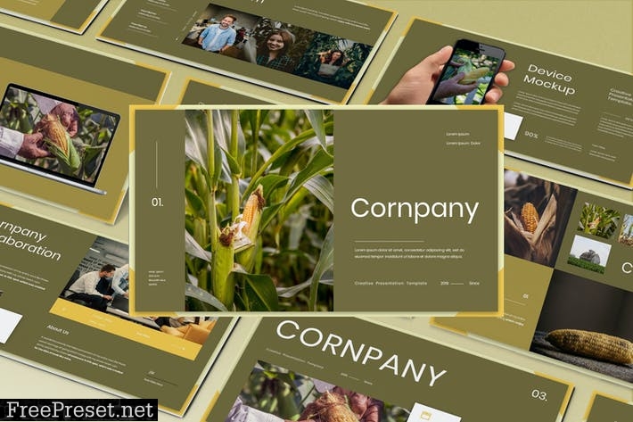 Cornpany Business Presentation PowerPoint Template Q9ETY9D