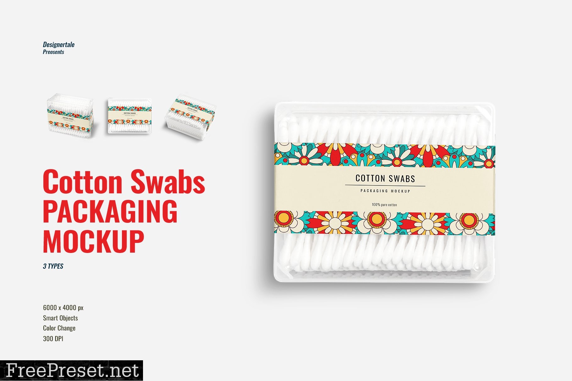 Cotton Swabs Pack Branding Mockup 7116038