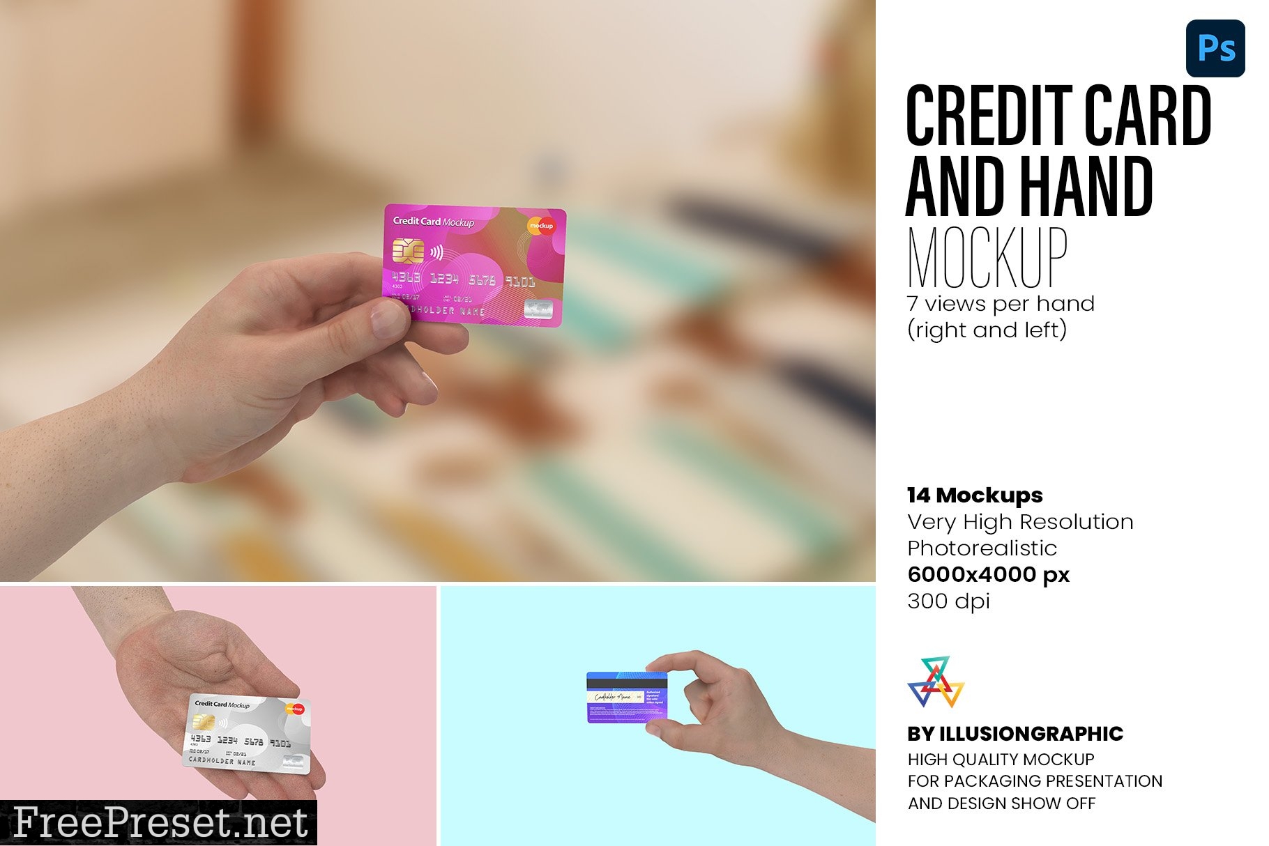 Credit Card and Hand Mockup 7273391