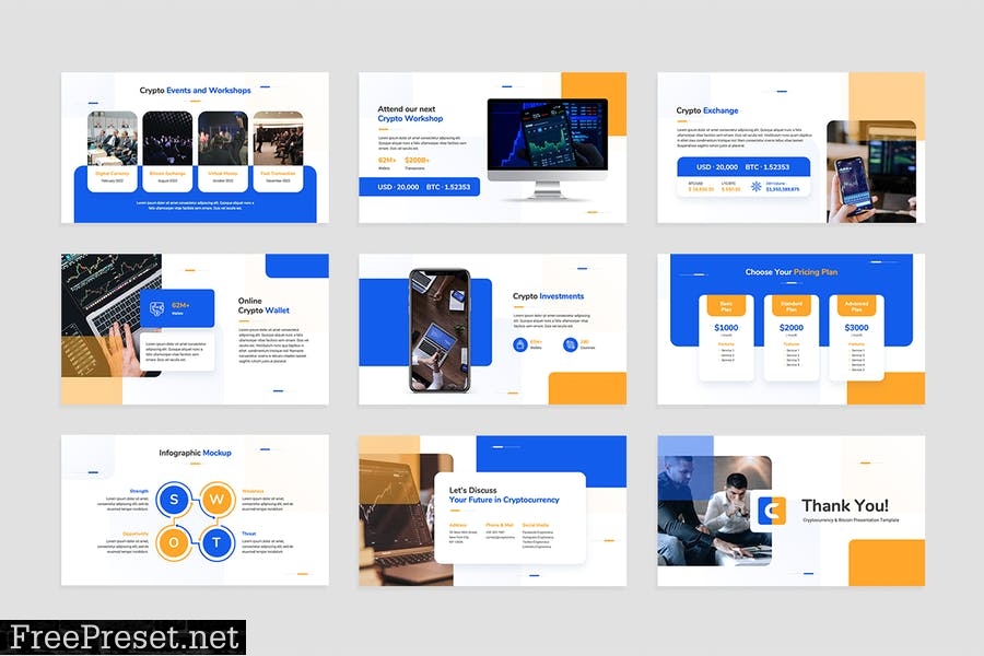 Cryptocurrency & Bitcoin PowerPoint Template 77G683E