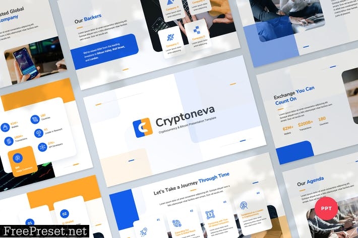 Cryptocurrency & Bitcoin PowerPoint Template 77G683E