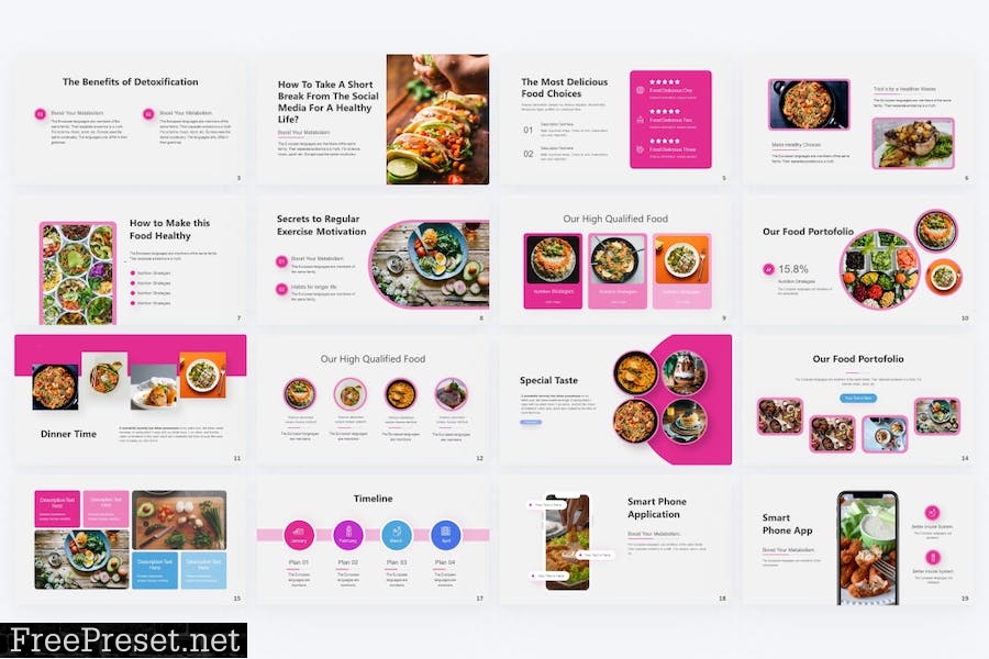 Culinary Purple Creative Food PowerPoint Template KKNDFYN