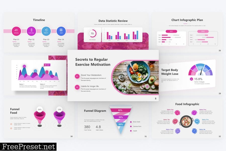 Culinary Purple Creative Food PowerPoint Template KKNDFYN