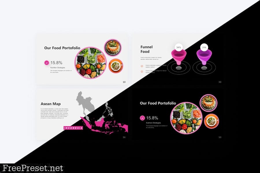 Culinary Purple Creative Food PowerPoint Template KKNDFYN