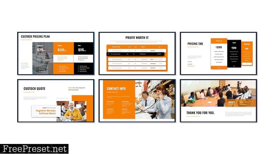 Custock Business Presentation PowerPoint Template RUQQPDC