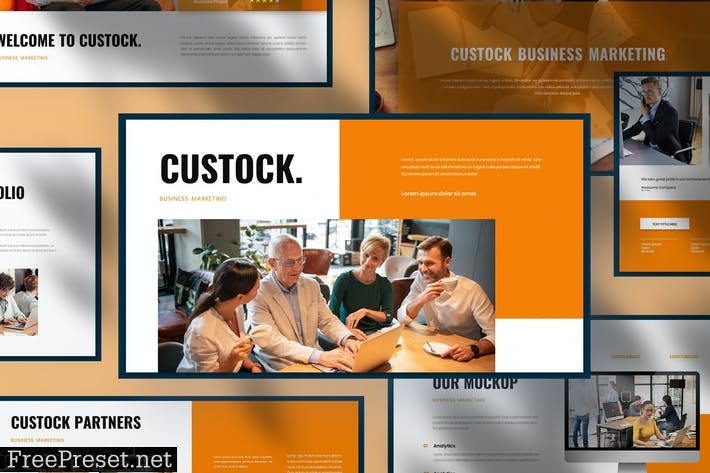 Custock Business Presentation PowerPoint Template RUQQPDC