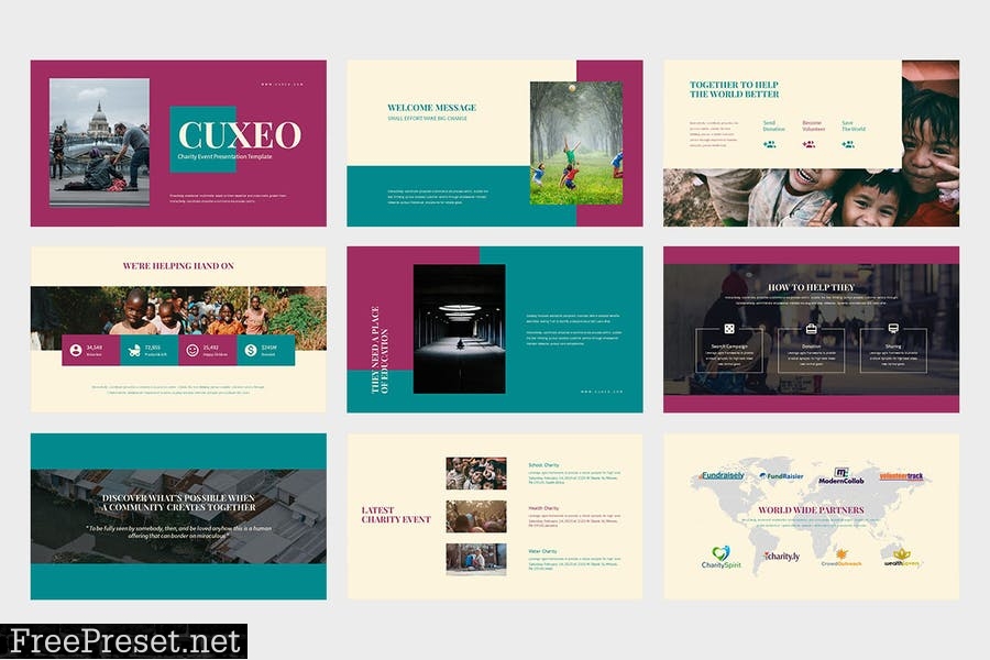 Cuxeo : Charity Event Powerpoint PHDQ26N