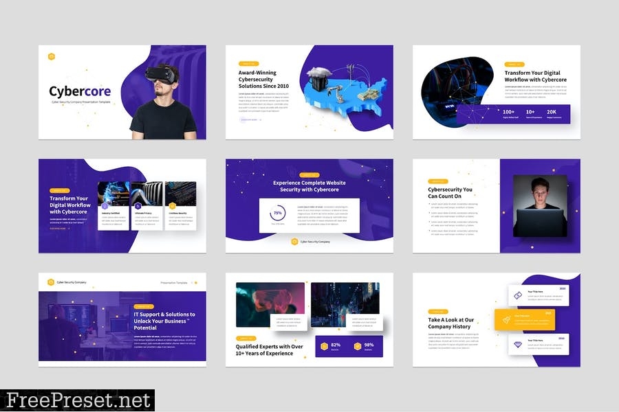 Cyber Security PowerPoint Presentation Template MBW3U9Q