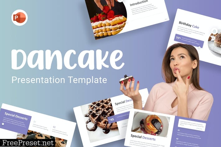 Dancake Food PowerPoint Template