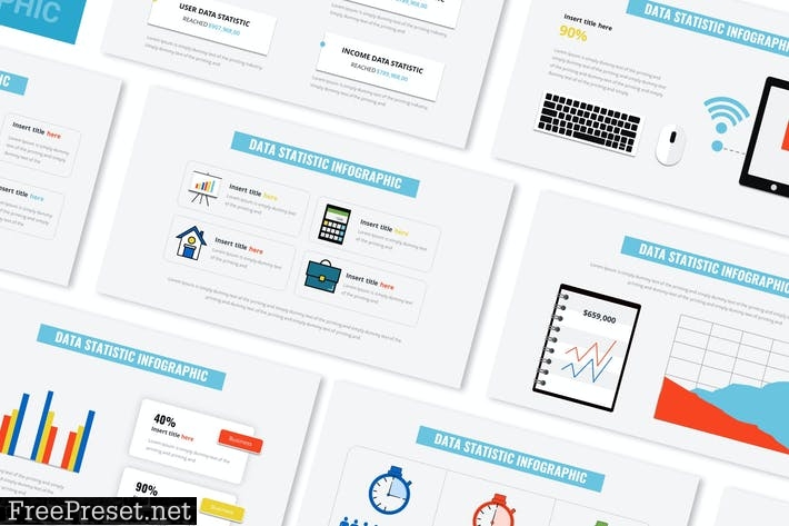 Data Statistic Infographic Powerpoint Template V2WFCRD