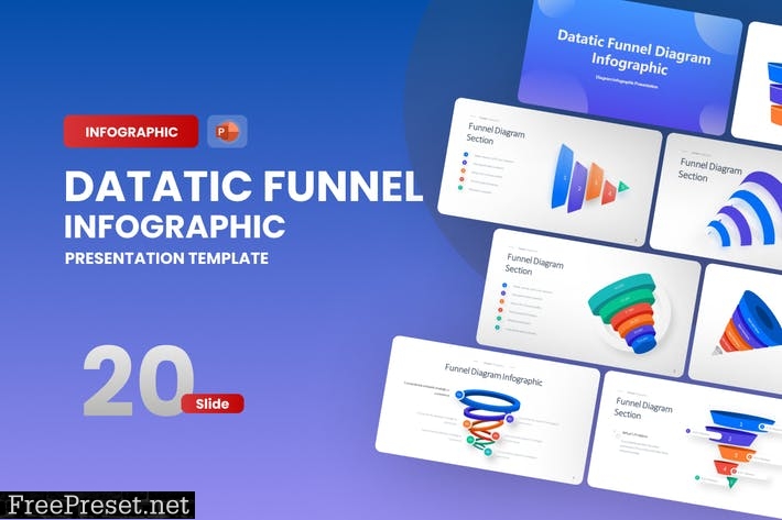 Datatic Funnel Infographic PowerPoint Template UFCHXB3