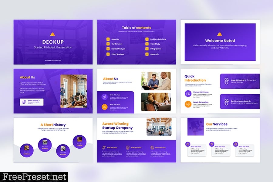 DeckUp - Startup Pitch Deck Powerpoint LUVRDEG