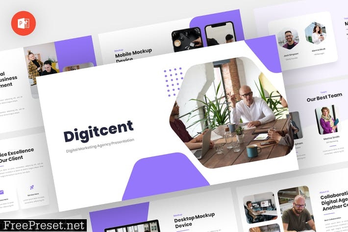 Digitcent - Digital Market Powerpoint Template FXZSRTX