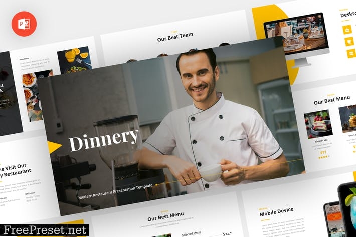 Dinnery - Restaurant Powerpoint Template CBM2YRA