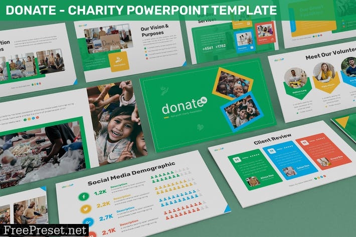 Donate - Charity Powerpoint Template NT44RMW