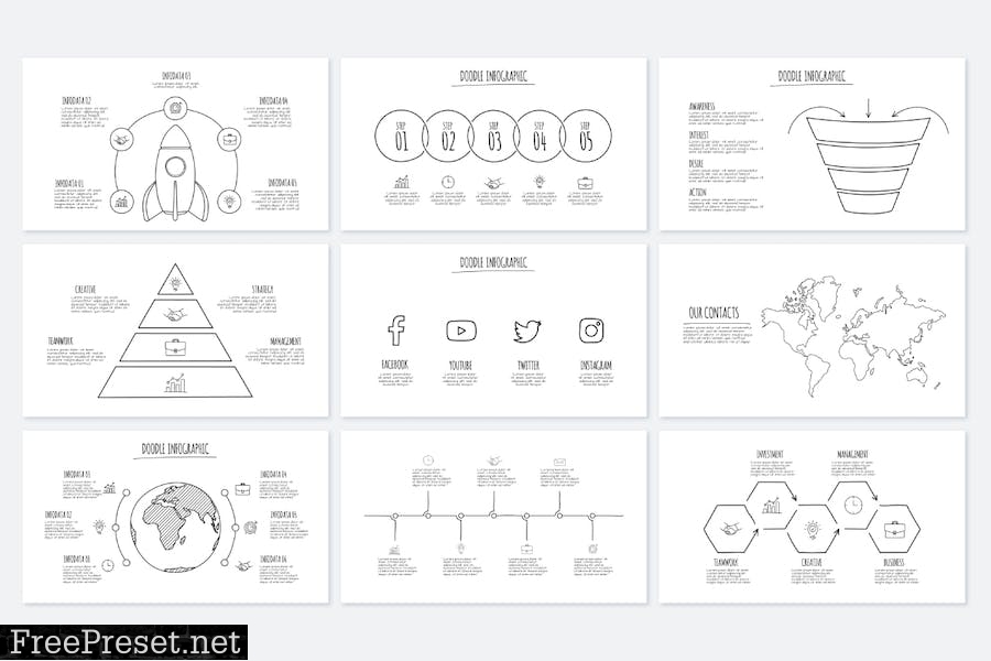 Doodle Animated PowerPoint Infographics v.2 33SAXKL